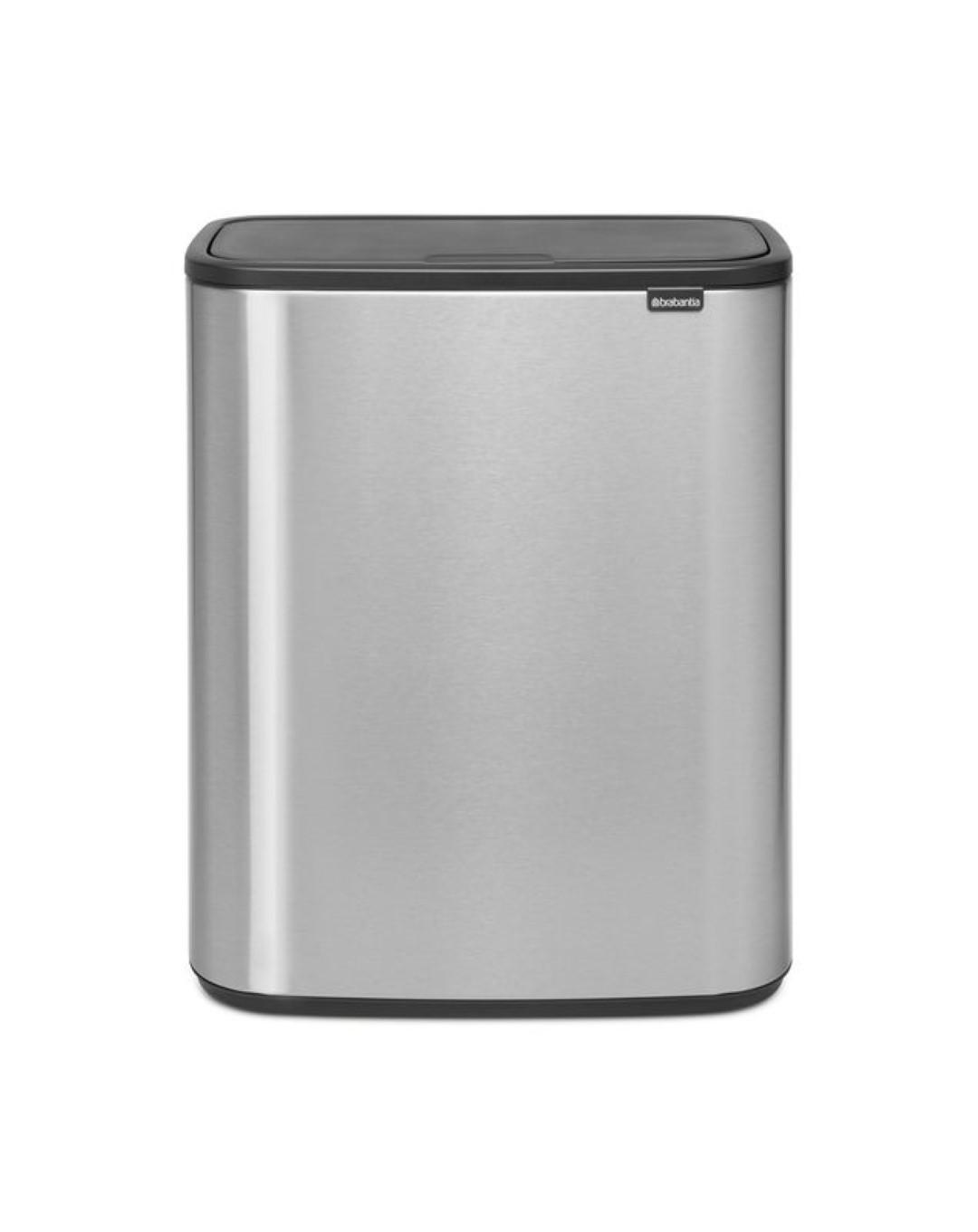 MÜLLEIMER Mit Touch Öffnung 2x30 Liter Edelstahl - Silberfarben, Metall (54.5/65.6/31cm) - PROREGAL