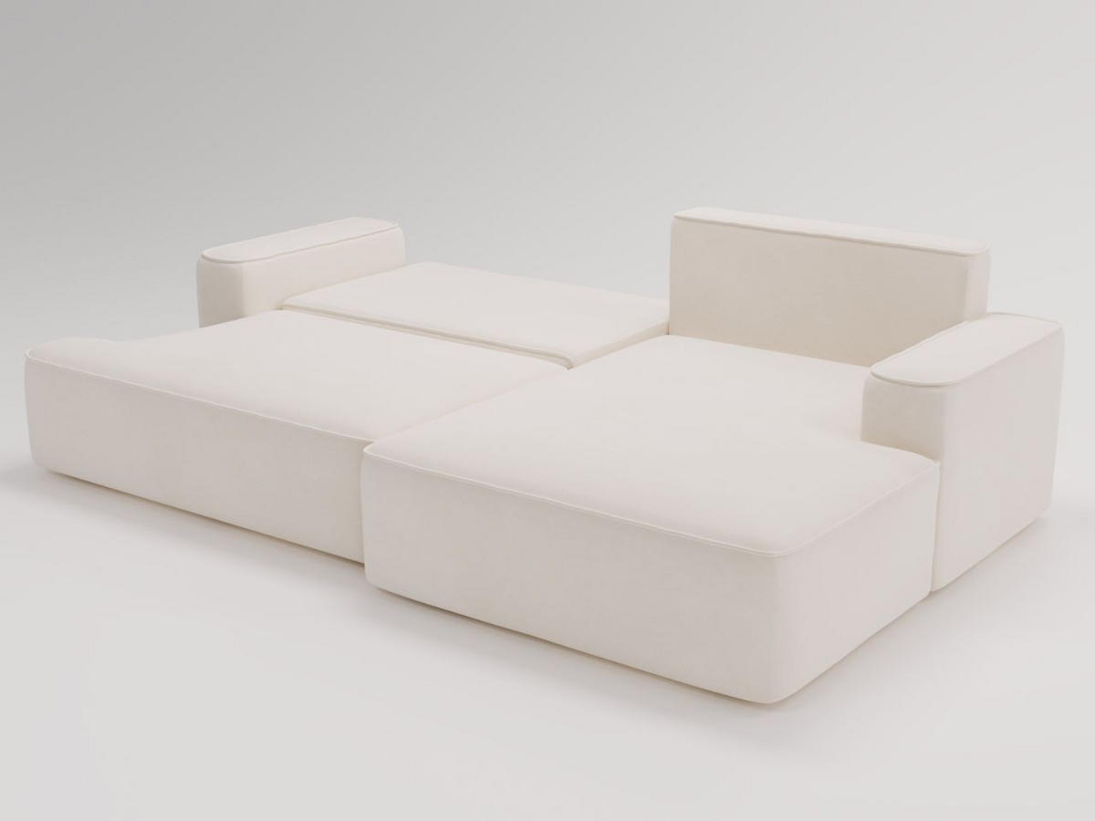 ECKSOFA California Creme Rechts - Creme, Holz/Textil (270/165cm) - Graingold