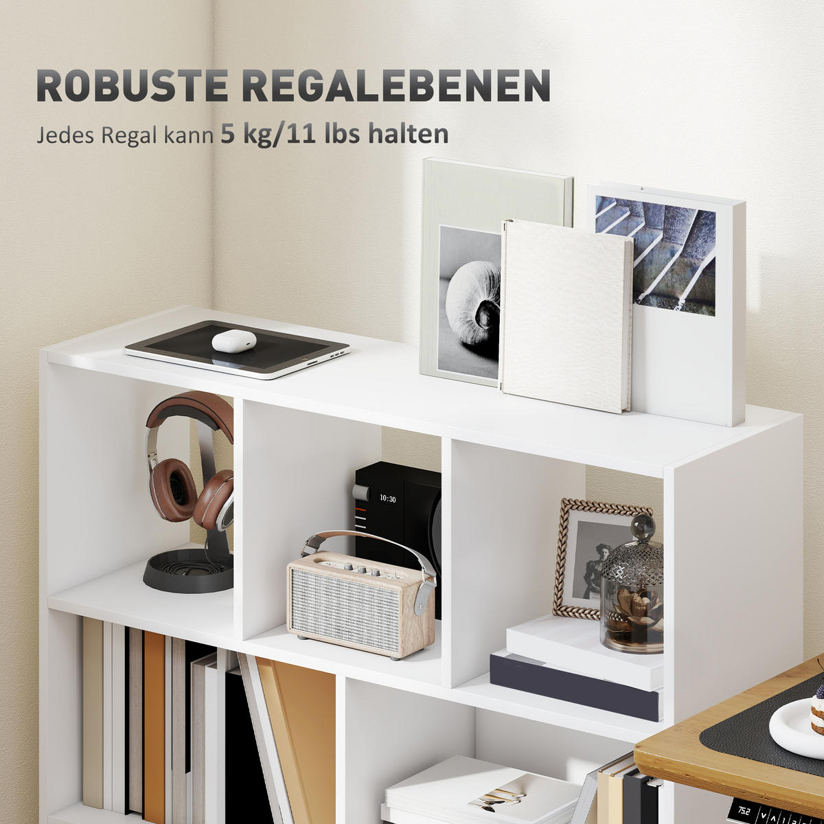 BÜCHERREGAL 3-stöckige Bücherregal Büroregal Home-Office Spanplatte Weiß - Weiß, Holzwerkstoff (30/100/97.5cm) - HOMCOM