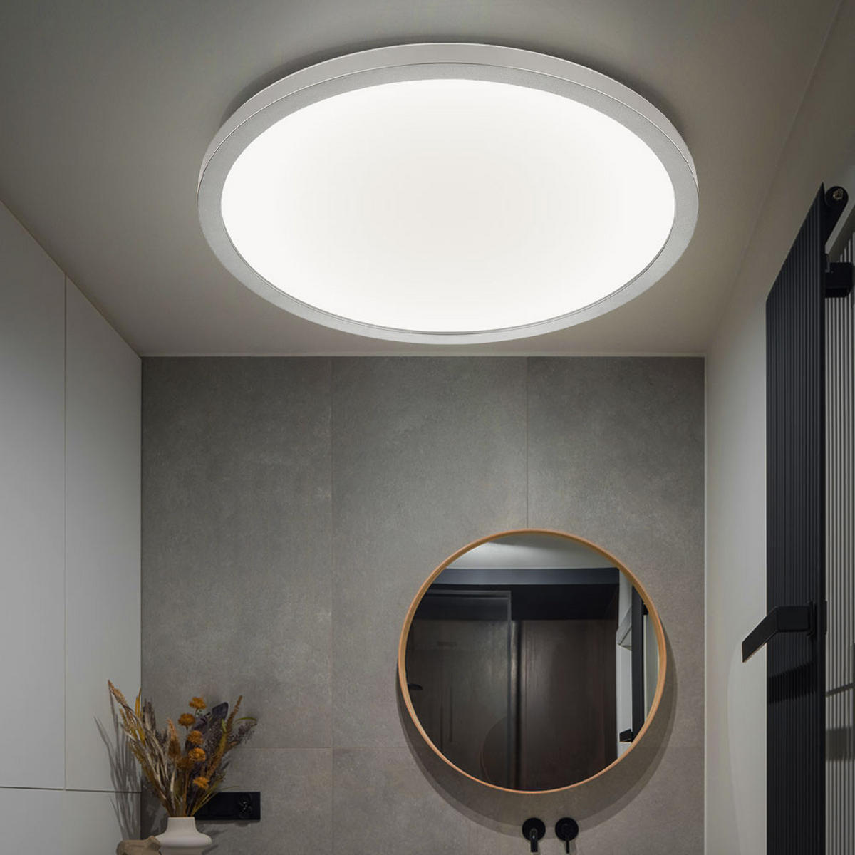 LED DECKENLEUCHTE Sapana Weiß Opal - Weiß, Kunststoff (42/42/2.5cm) - Globo Lighting