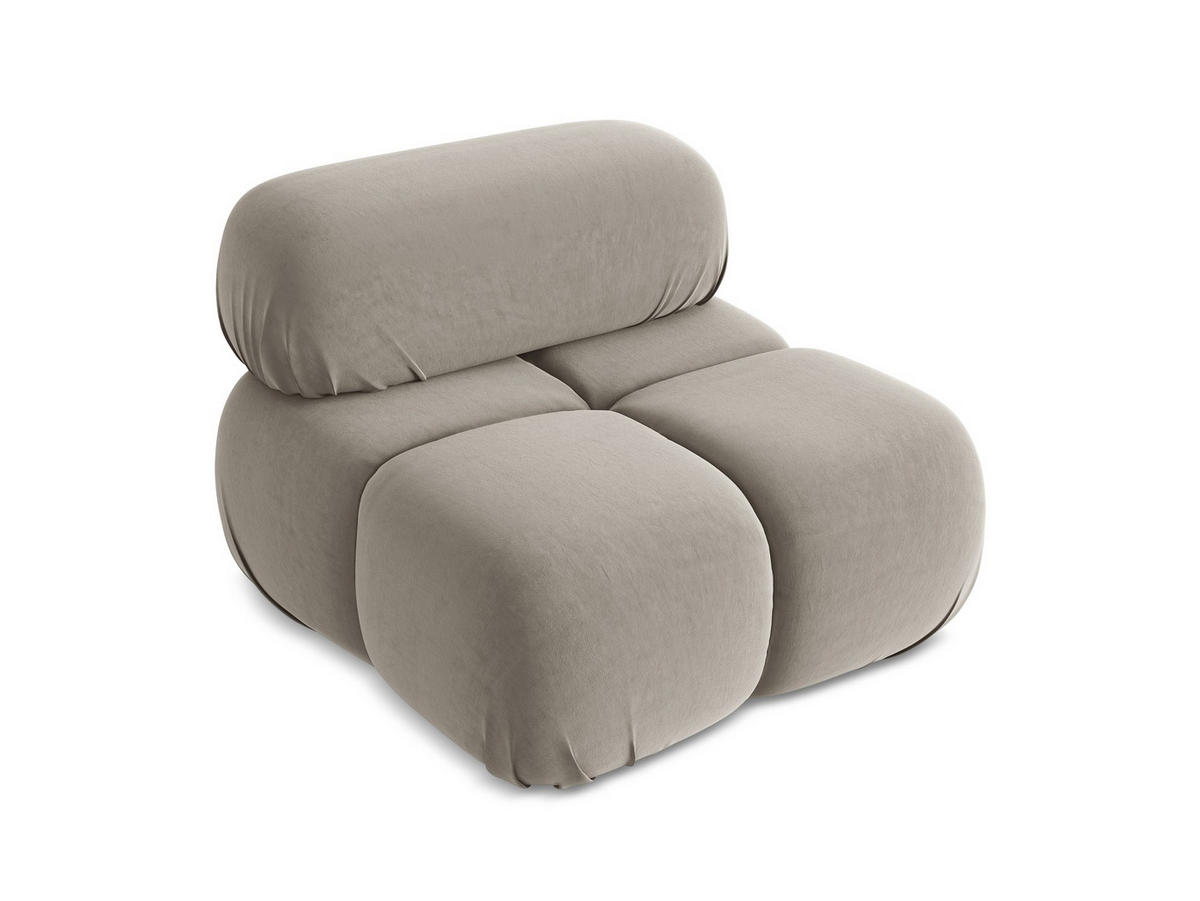 SESSEL Samt Stoff Grau - Taupe/Lila, Kunststoff/Textil (96/70/95cm) - Makamii