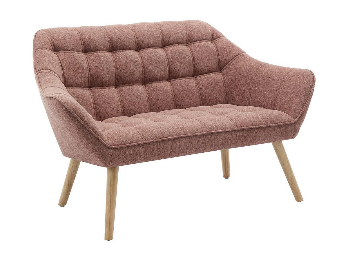 SOFA 2-Sitzer & Sessel - melierter Stoff - Rosa - CASERTA - Pink, Textil (127/77/73cm) - Vente-Unique