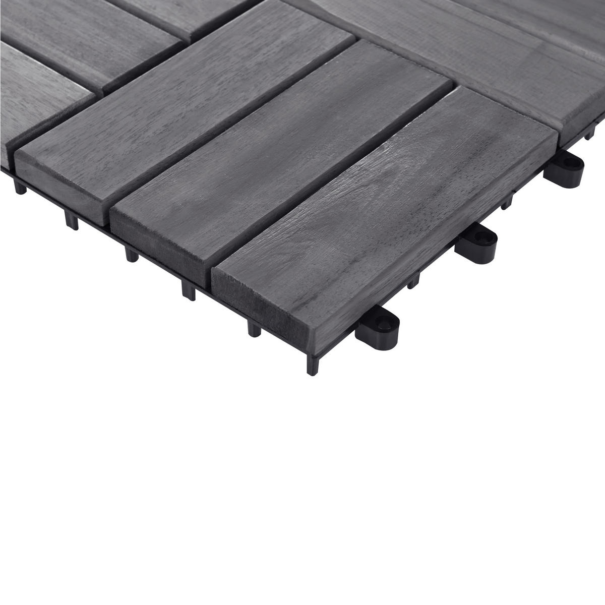 TERRASENFLIESEN Grau Acerenza - Grau, Holz (30/30cm) - Beliani