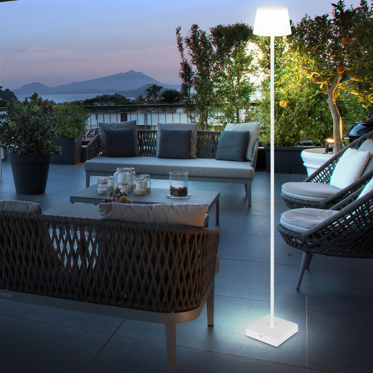 LED STEHLEUCHTE Gregoir Weiß - Weiß, Metall (14/14/120cm) - Globo Lighting