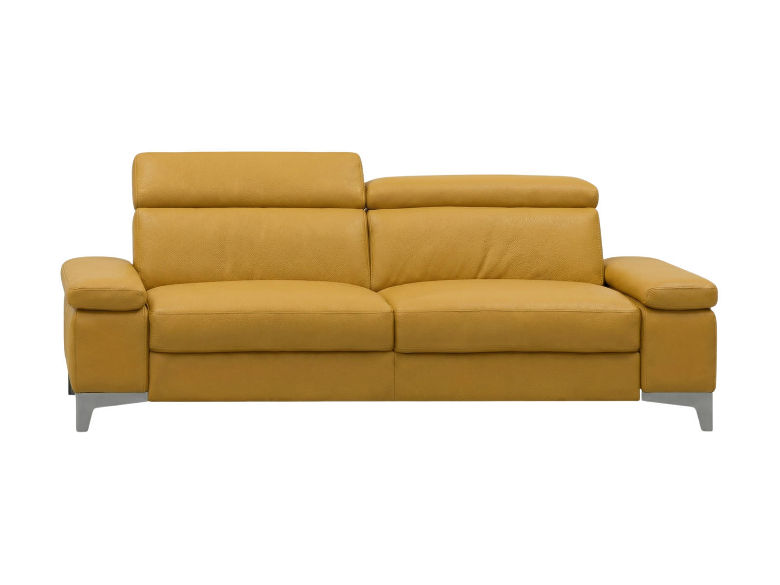 3-SITZER Sofa Talisman Echtleder Senfgelb - Gelb, Leder/Metall (216/80/100cm)