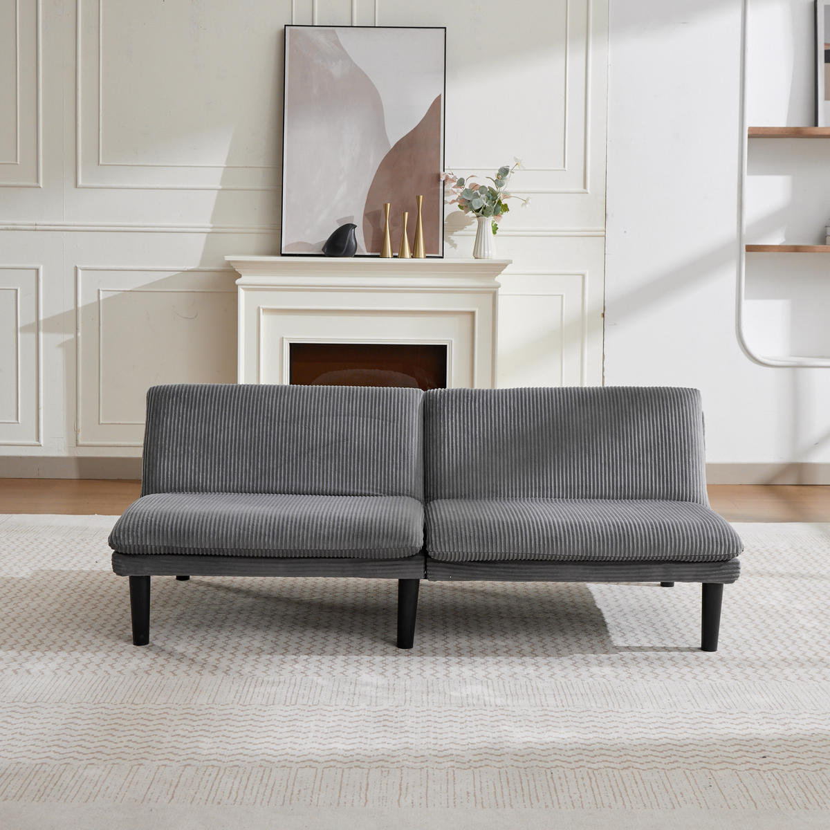 SOFA aus Samt mit 3-fach verstellbarer Rückenlehne 2-Sitzer, grau - Grau, Textil (84/67/167cm) - Luhomfu