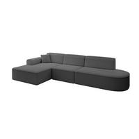 ECKSOFA Ottomane Links IREA-L2-v3 - 327x165x77 cm Grau - Anthrazit/Olivgrün, Holzwerkstoff/Textil (327/165cm) - ALTDECOR