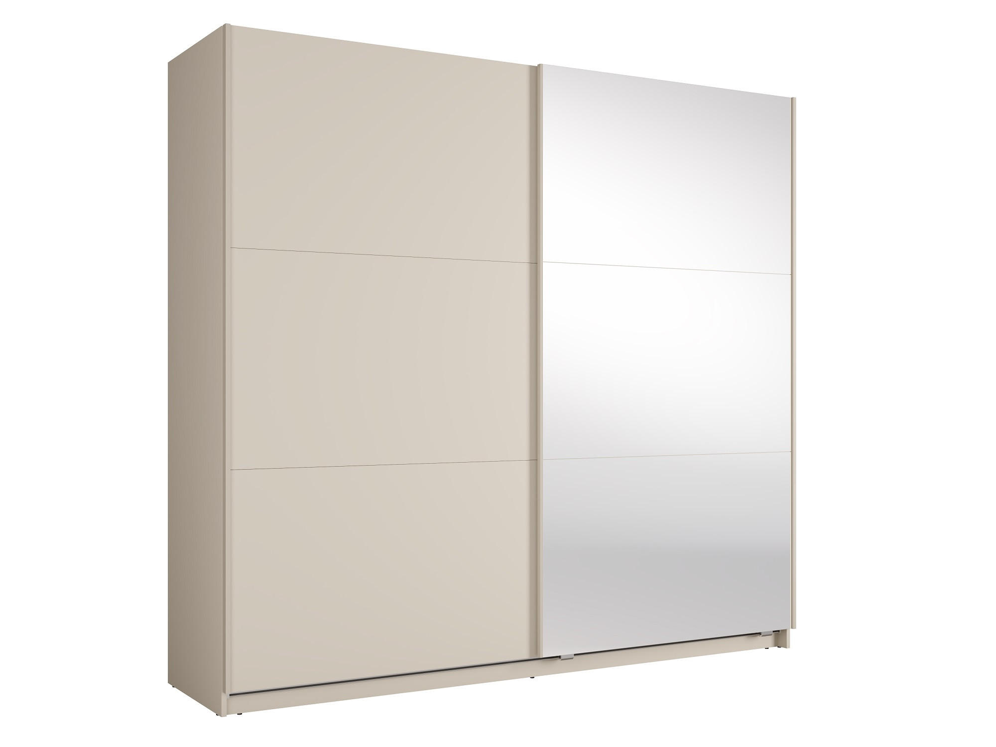 SCHIEBETÜRENSCHRANK LIVORA 12 - 221×207×60 cm mit Beleuchtung 2 Türen, mit Spiegel Kaschmir - Kaschmir/Klar, Holz/Holzwerkstoff (221/207/60cm) - Milaros Markt