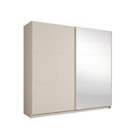 SCHIEBETÜRENSCHRANK LIVORA 12 - 221×207×60 cm mit Beleuchtung 2 Türen, mit Spiegel Kaschmir - Kaschmir/Klar, Holz/Holzwerkstoff (221/207/60cm) - Milaros Markt