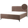 POLSTERBETT mit Lattenrost 160x200 cm Braun Valognes - Braun, Textil (160/200cm) - Beliani