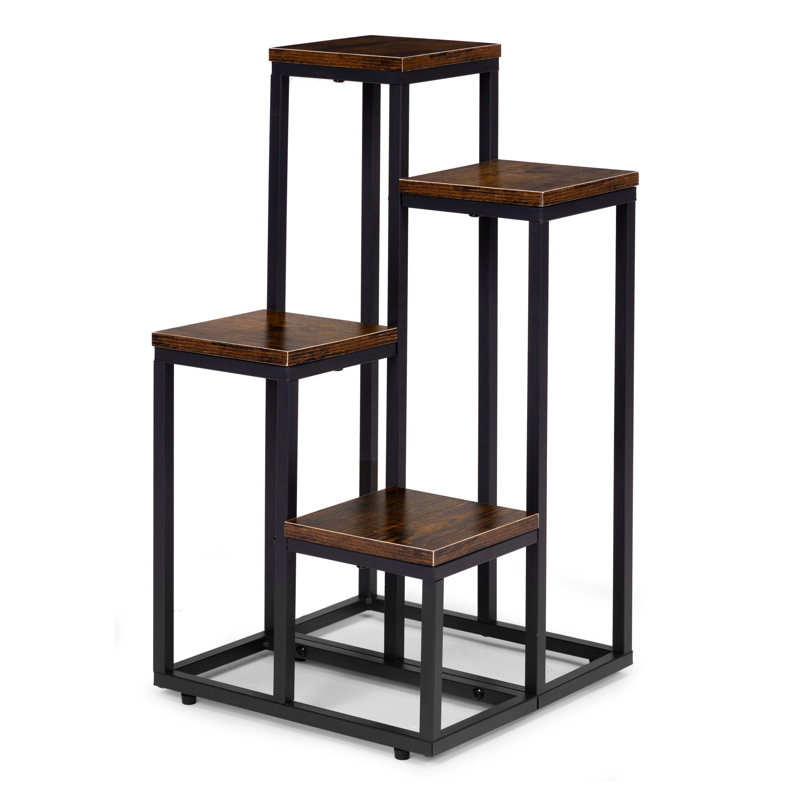 Mat-Haus Blumenständer Braun, Schwarz 35x67x35 cm