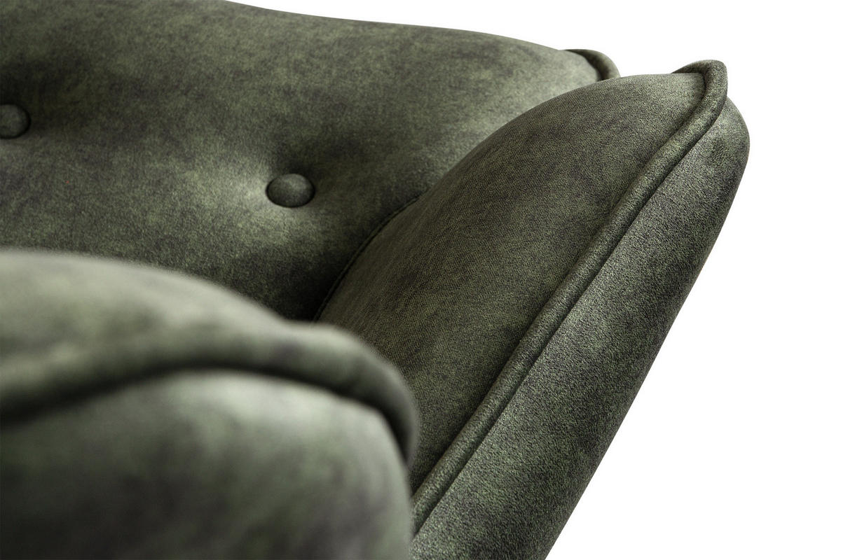 SESSEL GLORI mit Armlehnen, Dunkelgrün - Dunkelgrün/Schwarz, Holz/Textil (78/94/88cm) - KONSIMO®