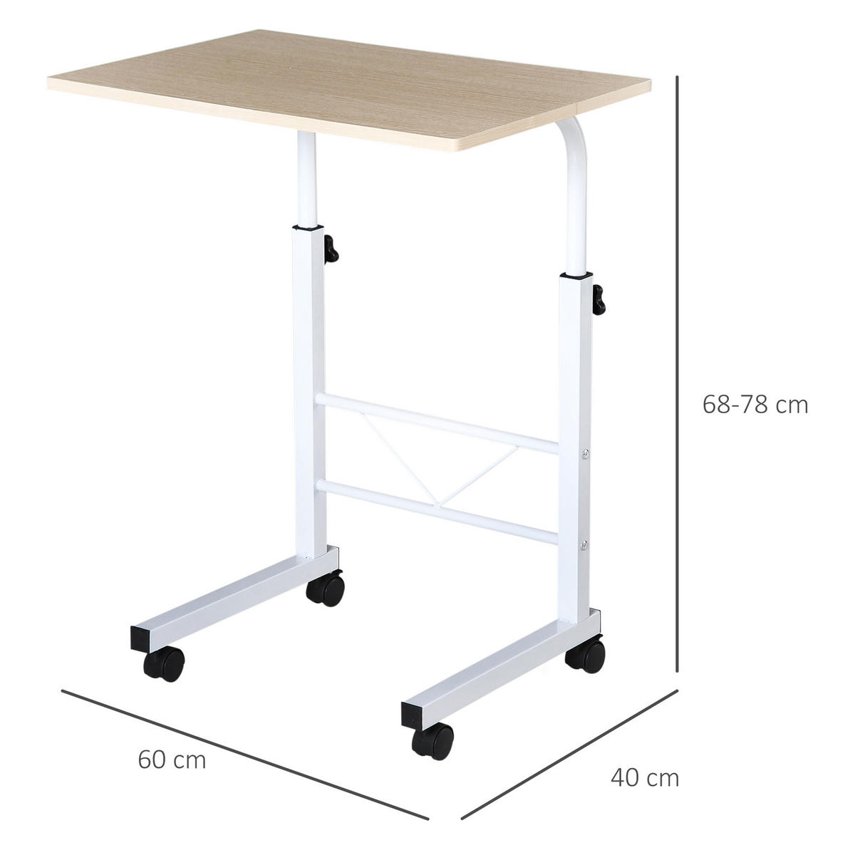 BEISTELLTISCH Natur - Hellbraun, Holz/Metall (40/60/78cm) - Jamb