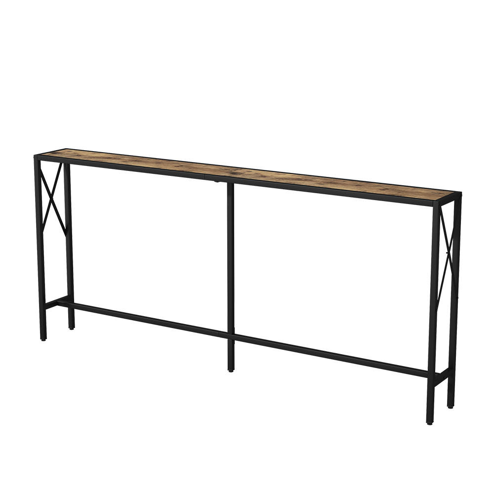 KONSOLENTISCH Lima Eiche rustikal 174 x 77 cm - Wildeiche/Schwarz, Holzwerkstoff (20/174/77cm) - Vicco