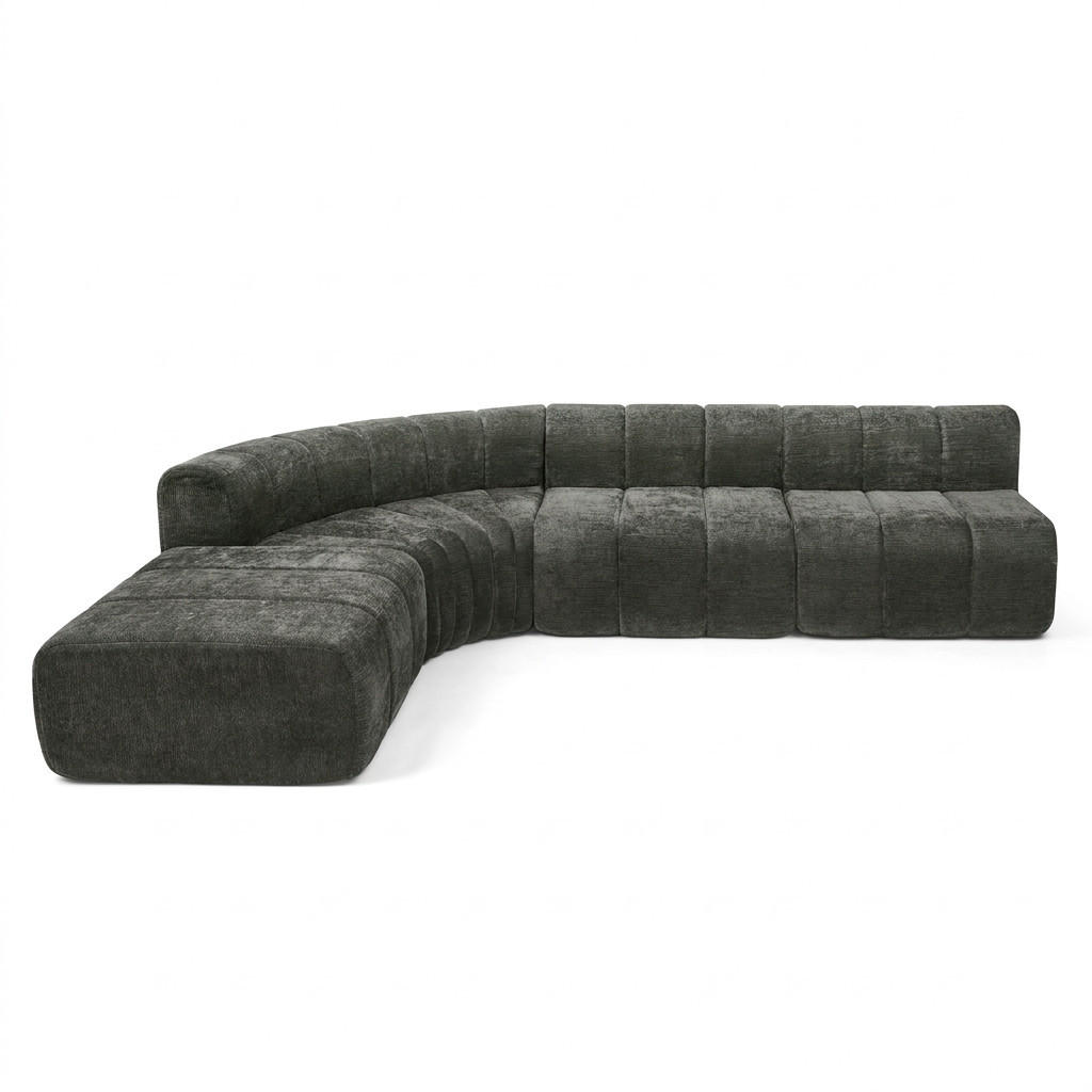 Oxeza Ecksofa Schwarz 283x198 cm
