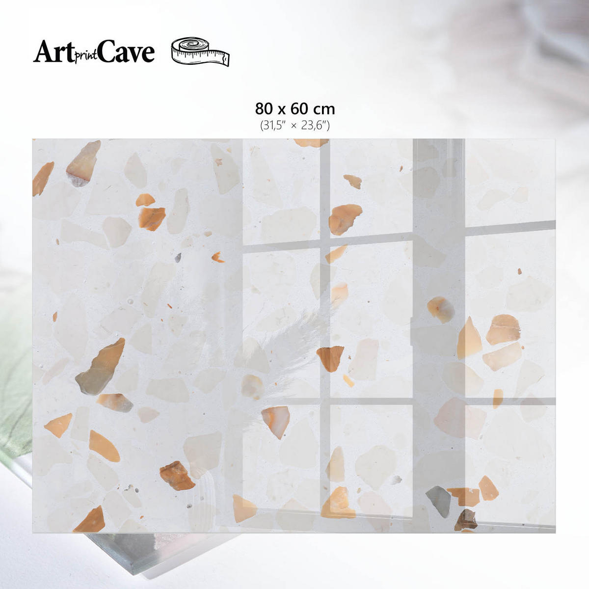 GLASPLATTE 80x60 cm – Steinmosaik - Blau, Glas (0.4/80/60cm) - ArtPrintCave