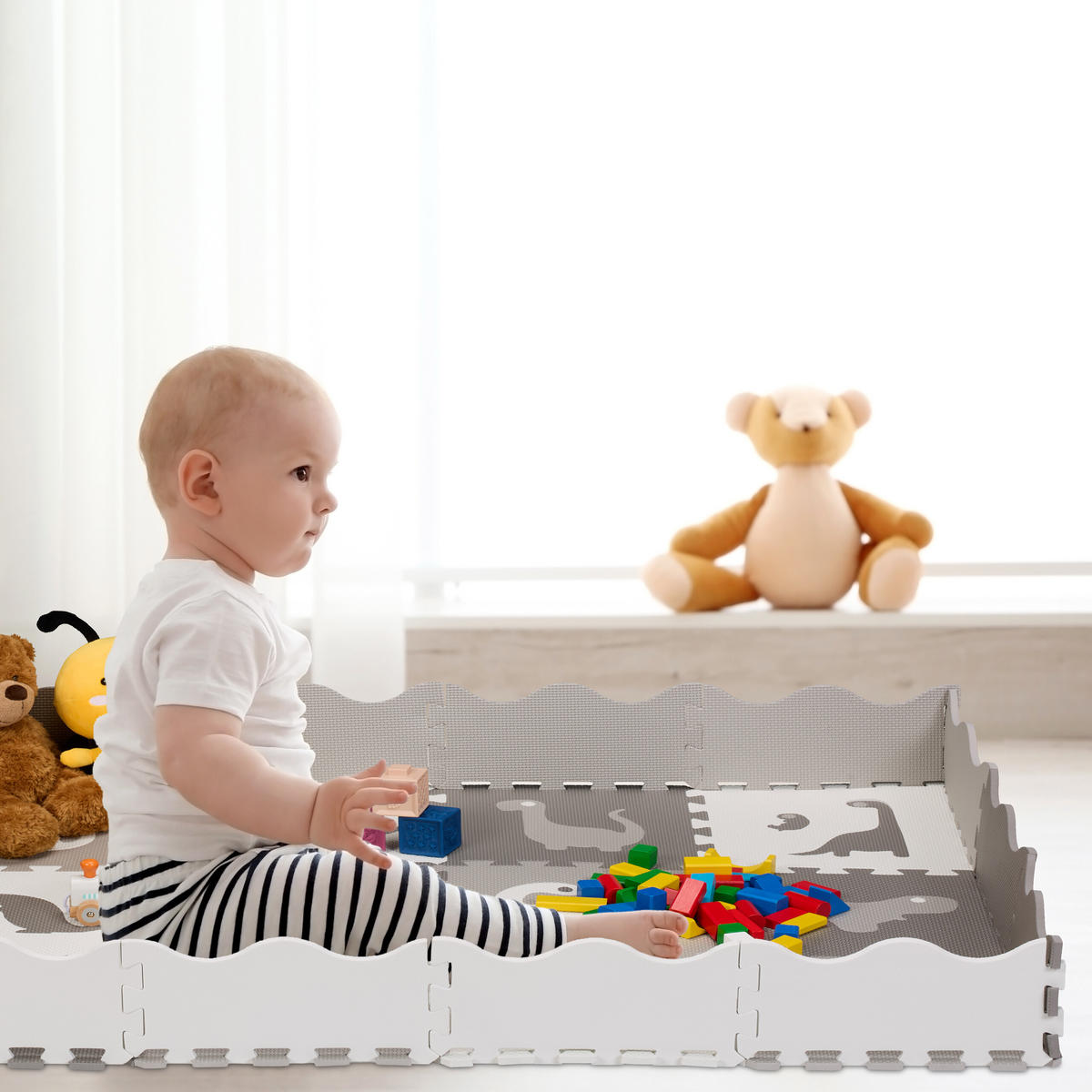 30TLG.PUZZLEMATTE - Multicolor, Textil (32/32cm) - Relaxdays