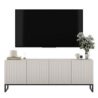 TV-SCHRANK Elpis Kaschmir Matt mit Metallrahmen Glamour 150 cm - Kaschmir/Schwarz, Holzwerkstoff/Metall (150/51.5/36.5cm) - Meble Lindner