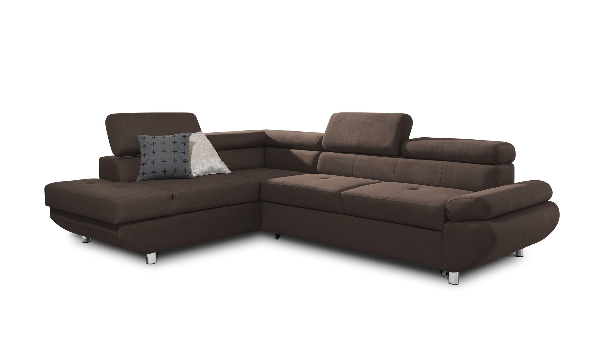 ECKSOFA Schlafsofa Panos In Esito - Braun, Holzwerkstoff/Textil (275/210cm) - Fun Möbel