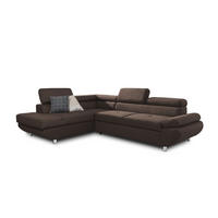ECKSOFA Schlafsofa Panos In Esito - Braun, Holzwerkstoff/Textil (275/210cm) - Fun Möbel