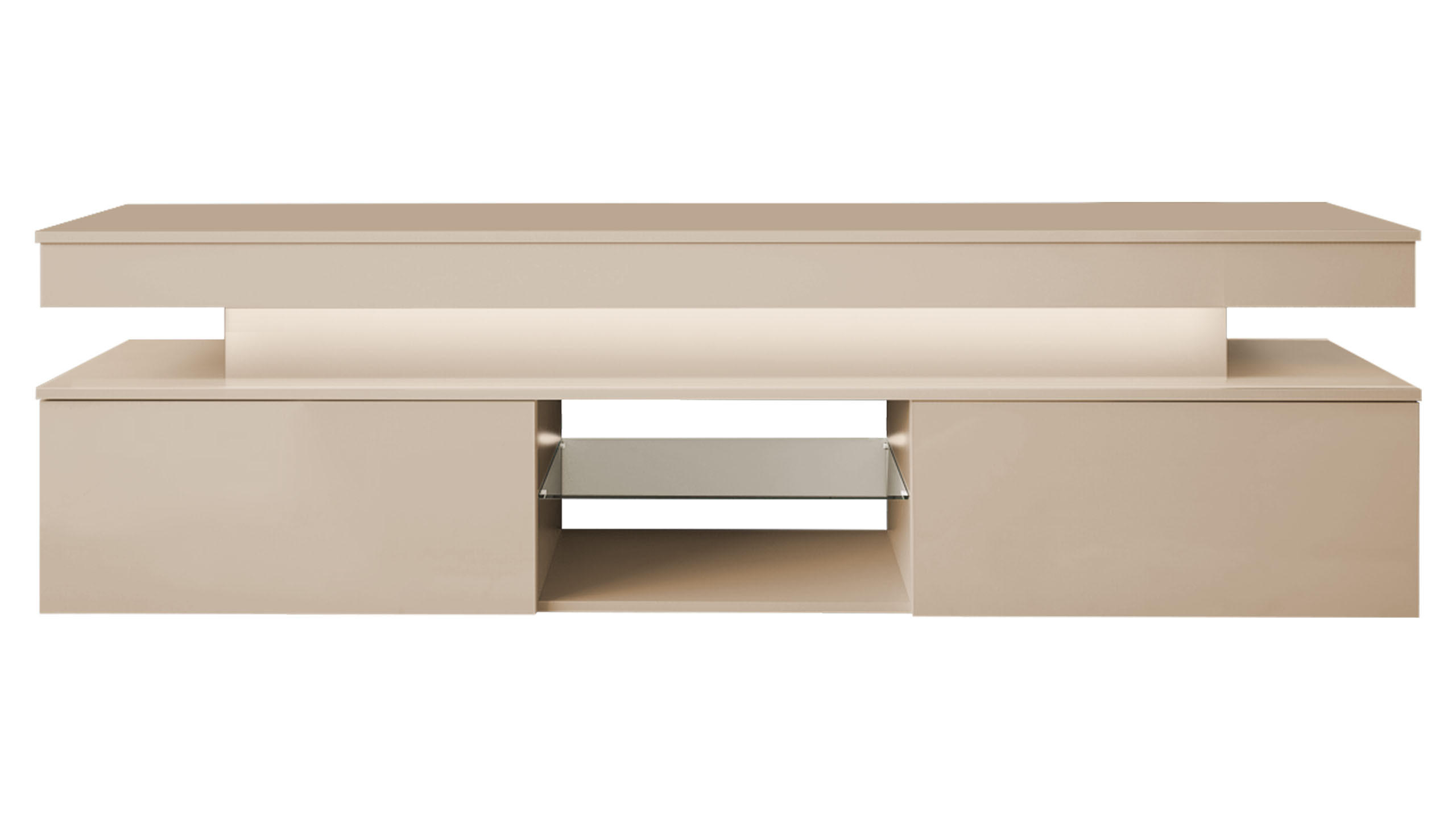 TV-LOWBOARD Glossa Bis 2D 190 - Sandfarben, Holzwerkstoff/Kunststoff (190/54/39cm) - MIRJAN24