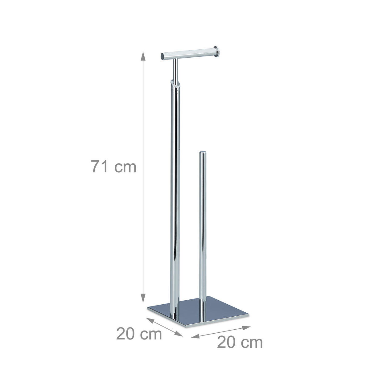 TOILETTENPAPIERHALTER - Silberfarben, Metall (20/71/20cm) - Relaxdays