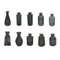 10XVASEN - Grau, Glas (14.5cm) - Relaxdays