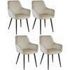 STUHL OSILO 4-er Set, Beige, Schwarz, Schwarze metallische Beine - Beige, Textil/Metall (55/84/46cm) - Komodee