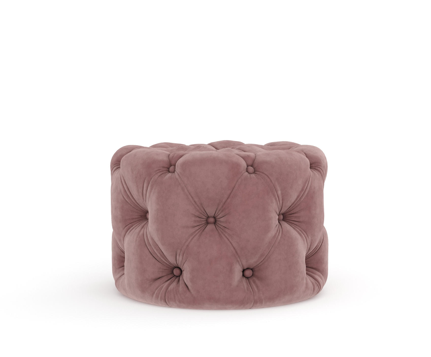 POUF Cosimo Rosa Samtstoff - Schwarz/Rosa, Holz/Holzwerkstoff (60/40/60cm) - Maison de Reve