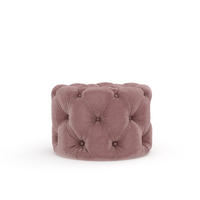 POUF Cosimo Rosa Samtstoff - Schwarz/Rosa, Holz/Holzwerkstoff (60/40/60cm) - Maison de Reve