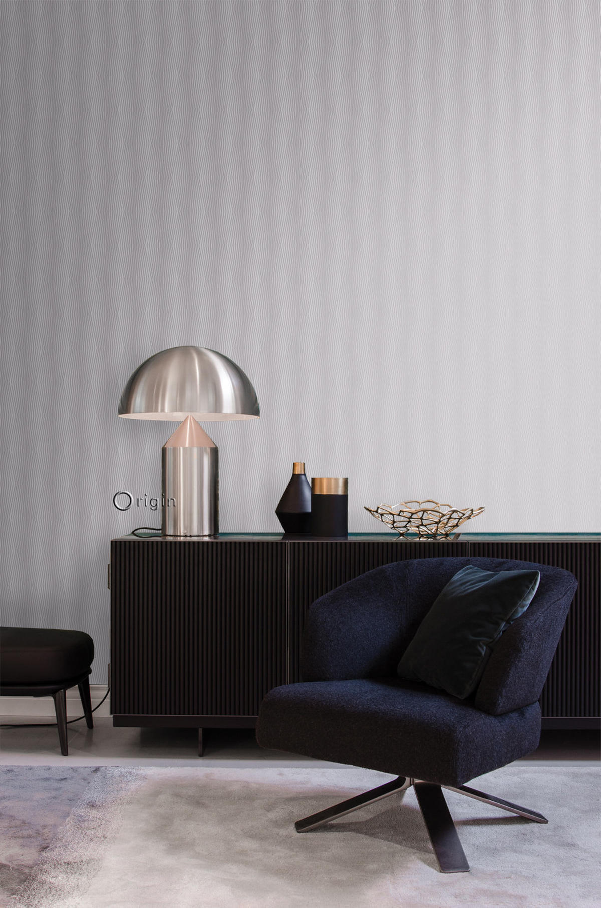 TAPETE grafisches Muster 53 cm x 10.05 m - Lila, Papier (53/1000cm) - Origin Wallcoverings