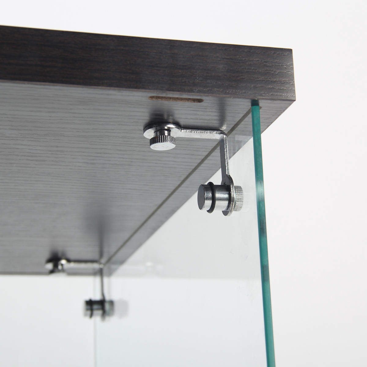 GLASVITRINE freistehend 2 Türen Schloss 4 Fächer schwarz - Schwarz, Holz (80/125/36cm) - LEBENLANG