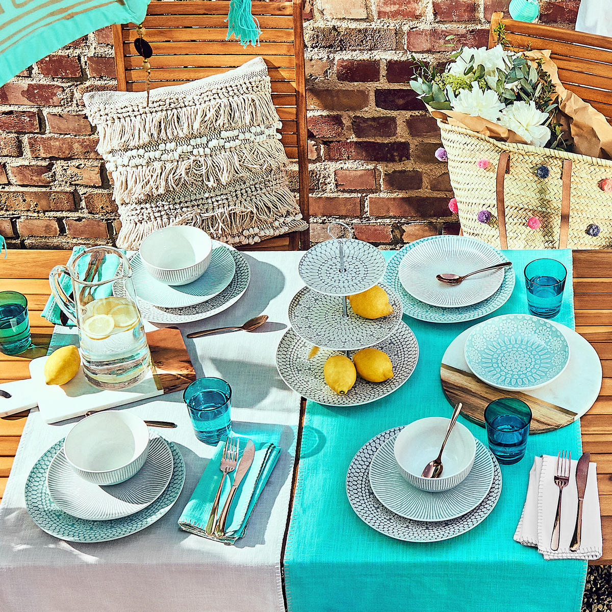 TISCHLÄUFER Finca - Grau, Textil (50/160cm) - Butlers