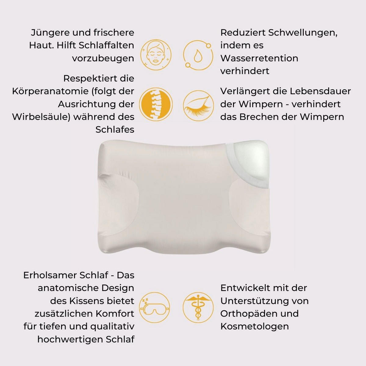 ANTI-AGING-KISSEN SEIDEN SOIE DE BEAUTÉ 58/37 CM - Weiß, Textil (37/58cm) - INPHYSIO