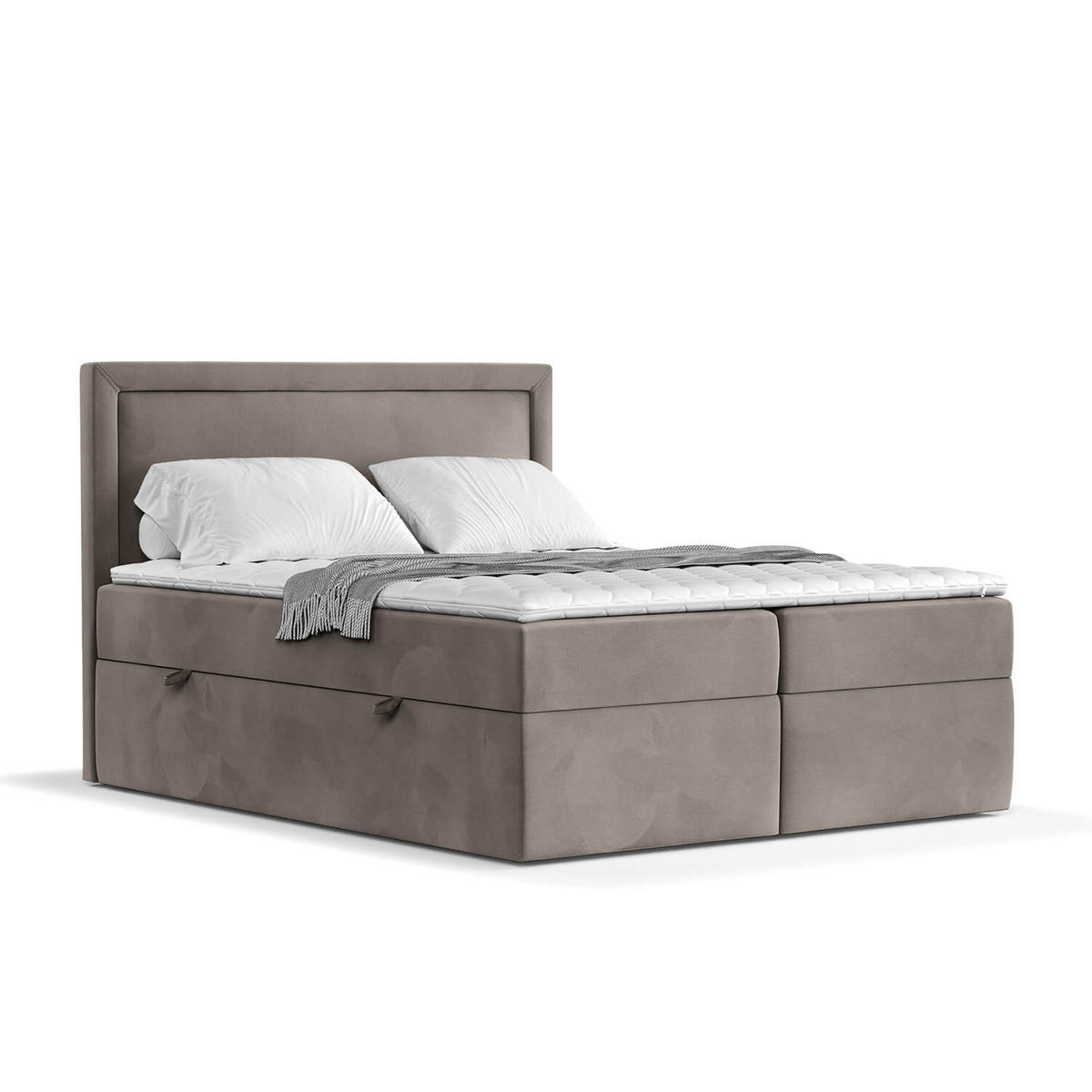 BOXBETT Jodan 120/200 cm Taupe im Magic Velvet Stoff - Taupe/Schwarz, Holz/Holzwerkstoff (120/200cm) - AltaBeds