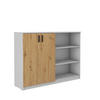 SIDEBOARD MALTESA 160/117/44 cm mit 2 Türen Grau - Eiche Artisan/Grau, Holzwerkstoff (160/117/44cm) - MASSENO