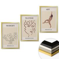 WANDBILDER 3er Set - 40x60 cm Goldrahmen - Stilvolle Grafiken, Blumen, Figuren - Goldfarben, Kunststoff (40/60cm) - ArtPrintCave