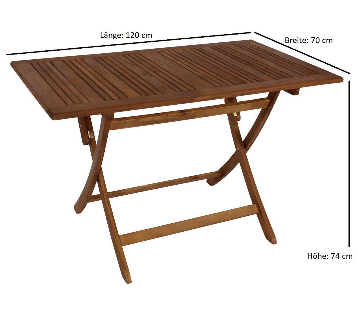 KLAPPTISCH Menorca aus Akazienholz, 5-fach verstellbar - Braun, Holz (70/120/74cm) - TPFGarden