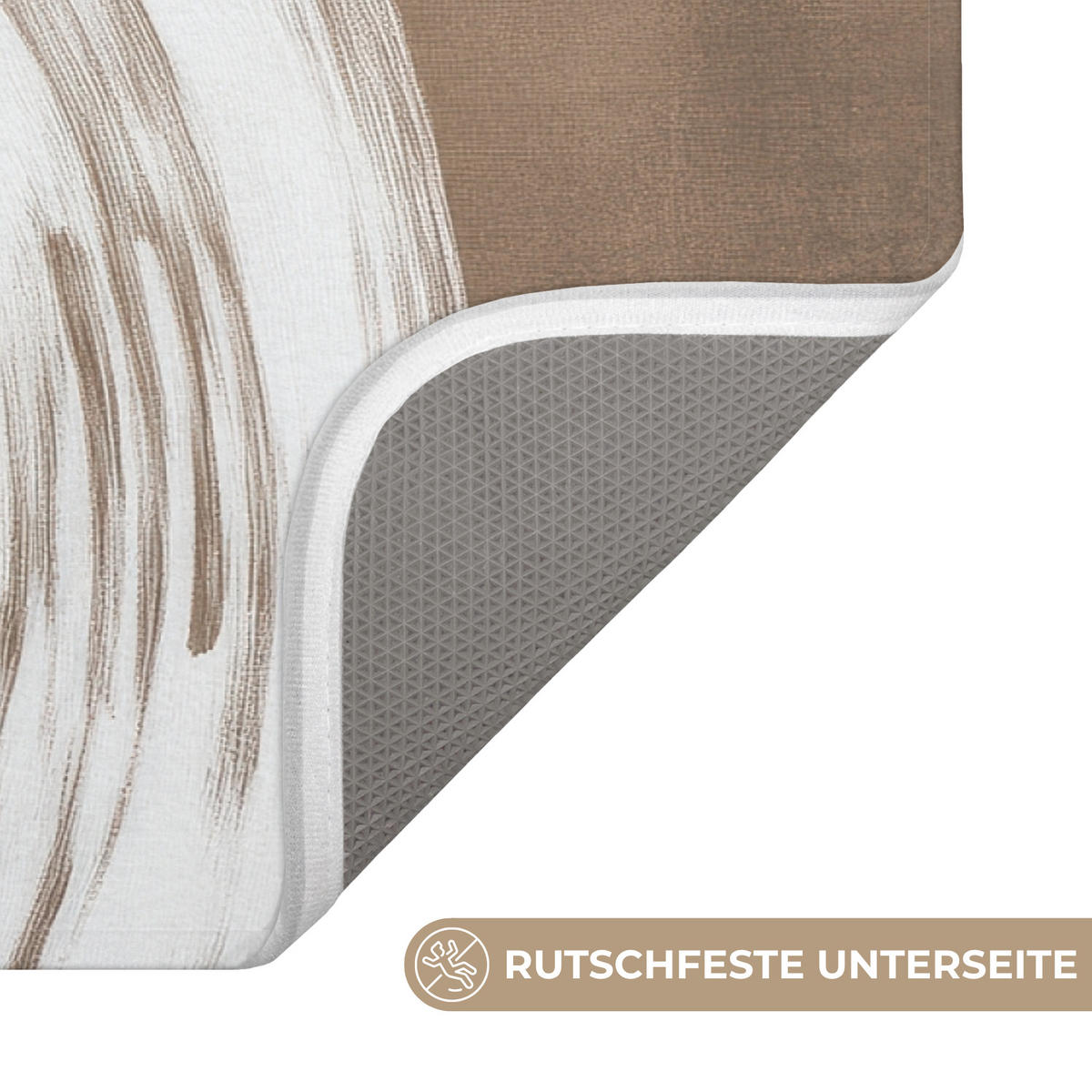 KOUPELNOVÁ PŘEDLOŽKA Barva - hnědá - Japandi 60x40 cm - barva mokka, textil/plast (60/40cm) - OnlyWow