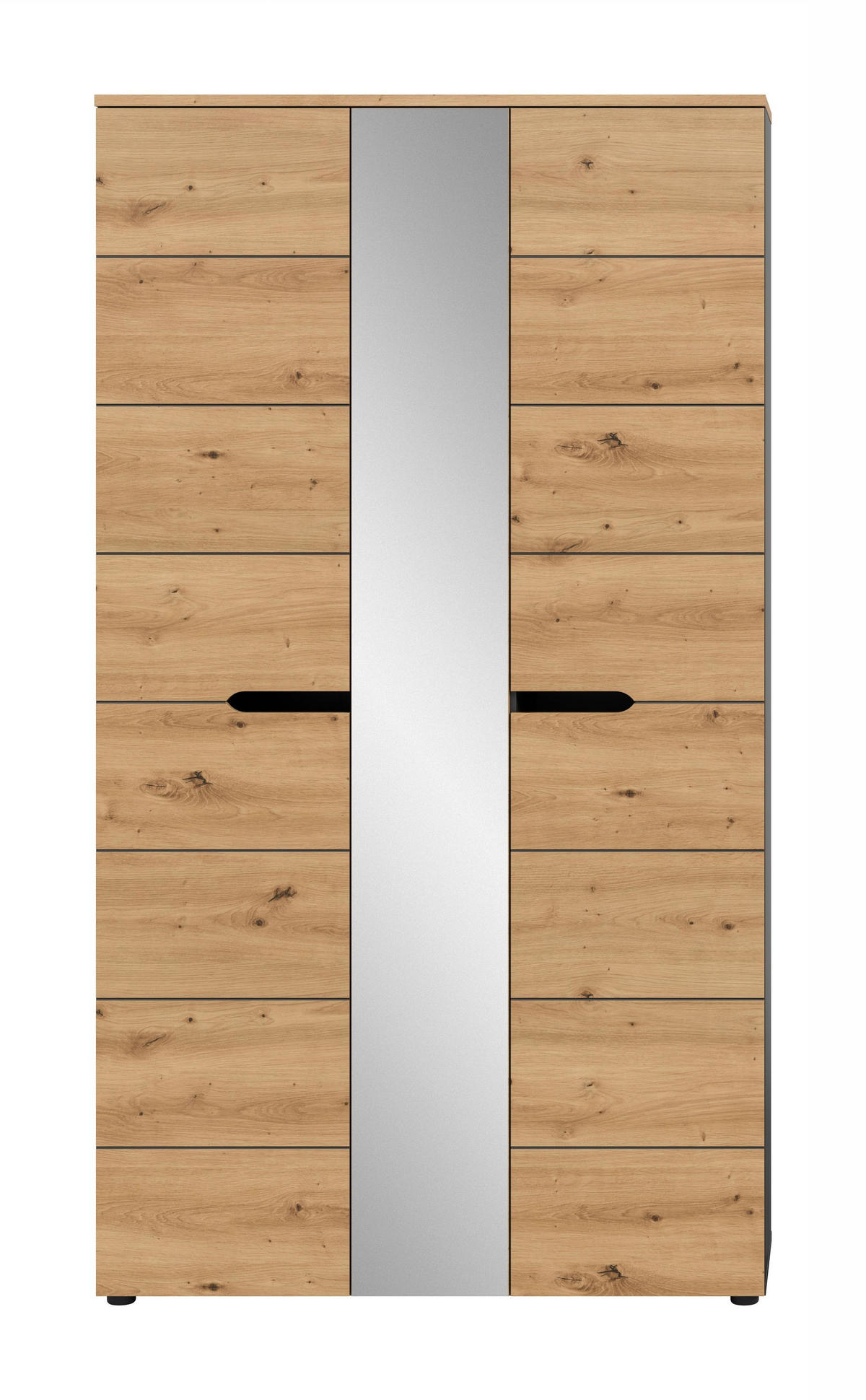 GARDEROBENSCHRANK CANU (B/H/T: ca. 105/190/37 cm) in Basalt grau/Artisan Nachbildung - Grau, Holzwerkstoff (105/190/37cm)