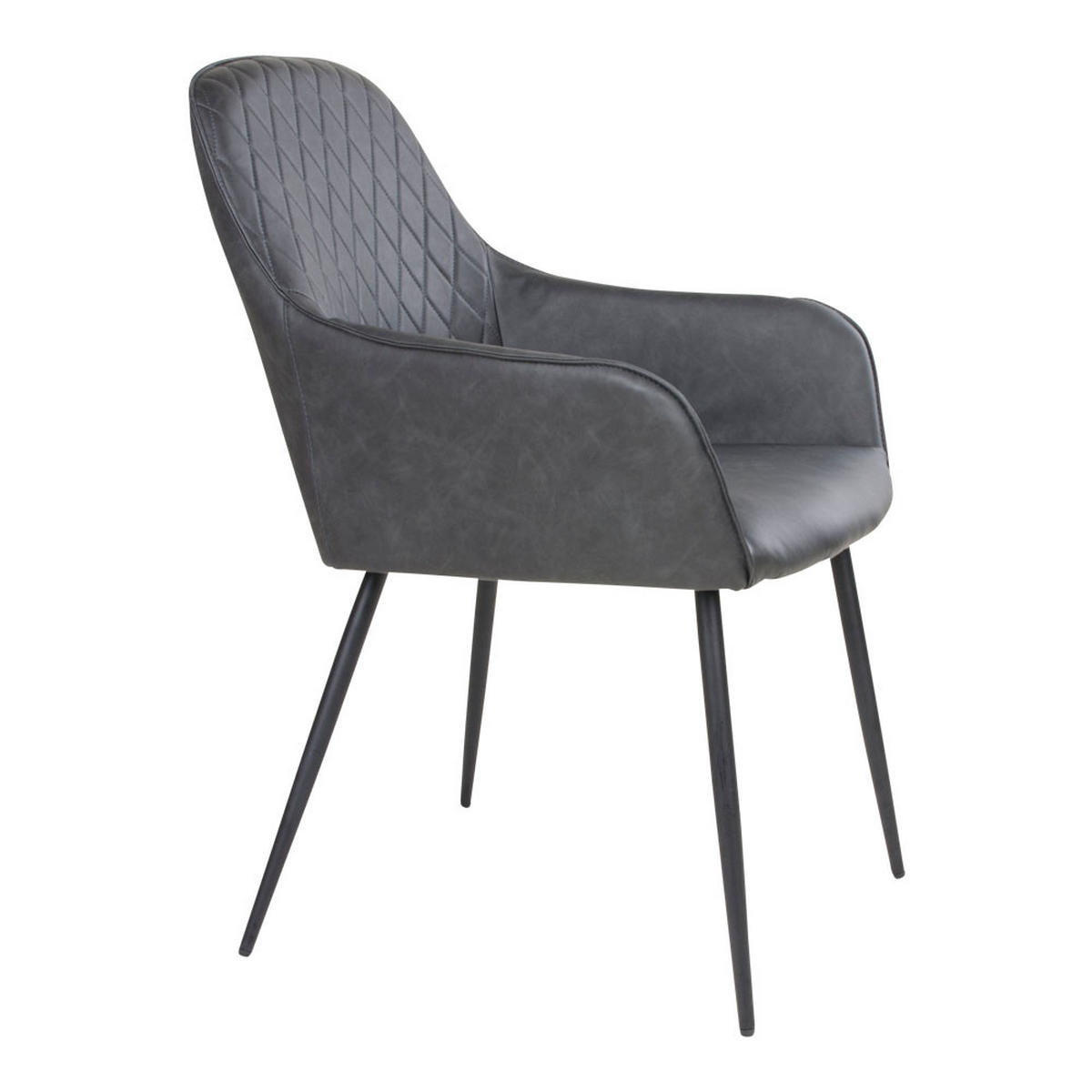 ARMLEHNSTUHL 2er-Set dunkelgrau Kunstleder - Grau, Holzwerkstoff (65/87/57cm) - ebuy24