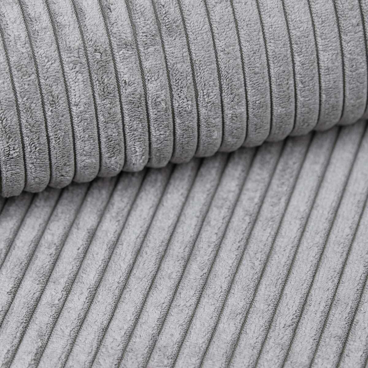 SITZBANK Mello 100 Grau, Schwarze Beine, Cordstoff Bank mit Ablage - Schwarz/Grau, Holzwerkstoff/Textil (100/45/35cm) - Bettso