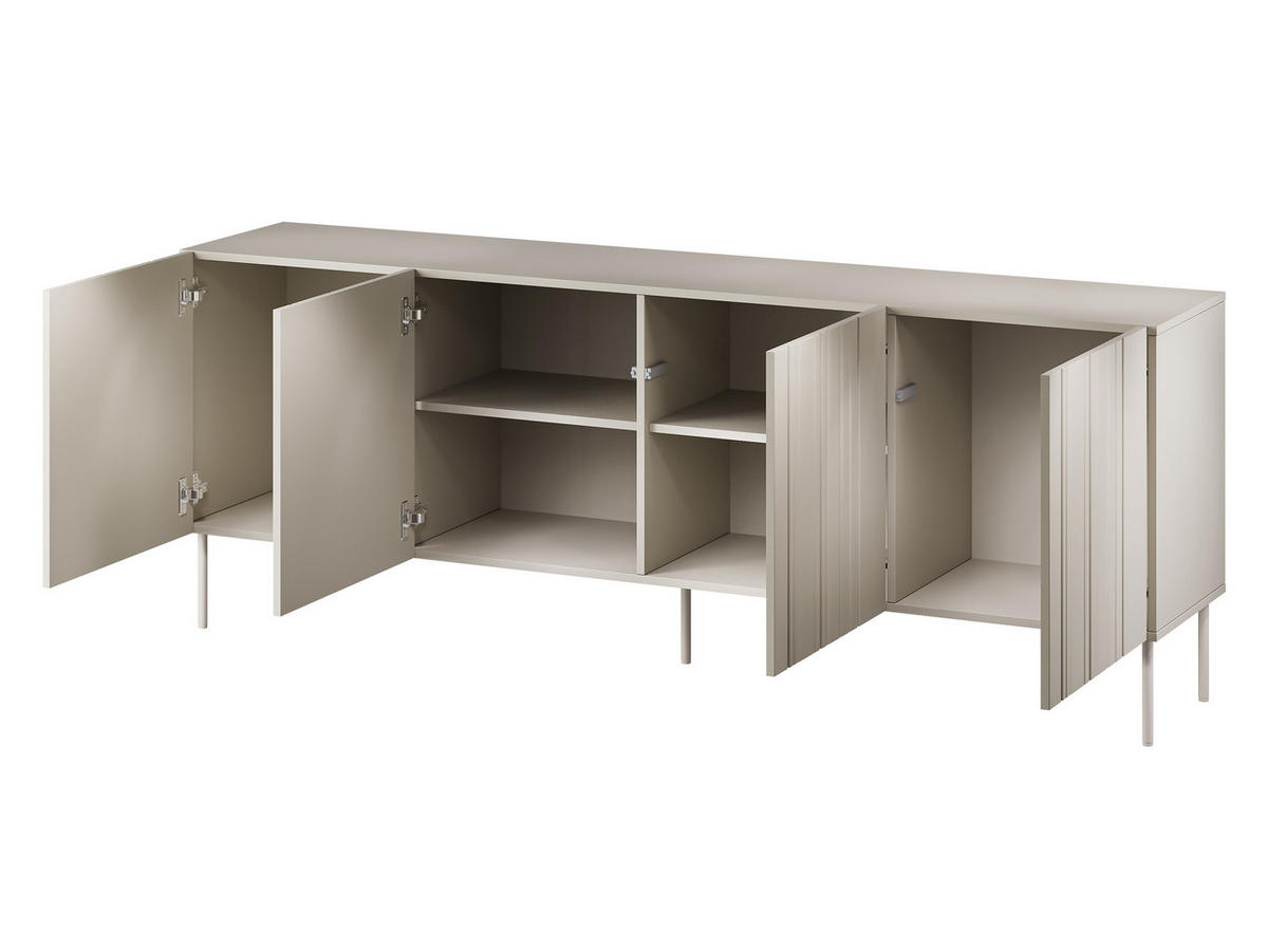 SIDEBOARD Isla 200 4D - Beige, Holzwerkstoff/Metall (201/75/40cm) - MIRJAN24