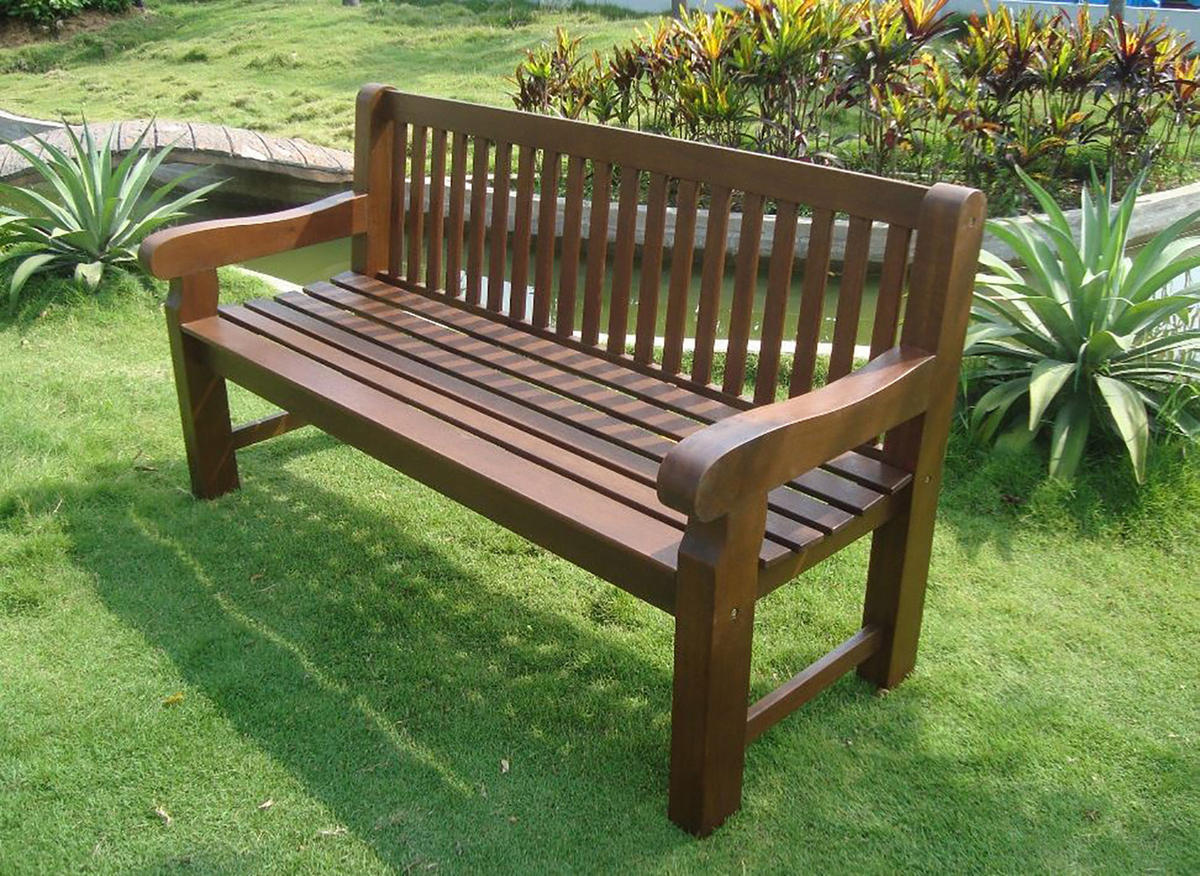 GARTENBANK Holzbank Bristal 3-Sitzer aus Eukalyptusholz - Braun, Holz (162/90/69cm) - TPFGarden