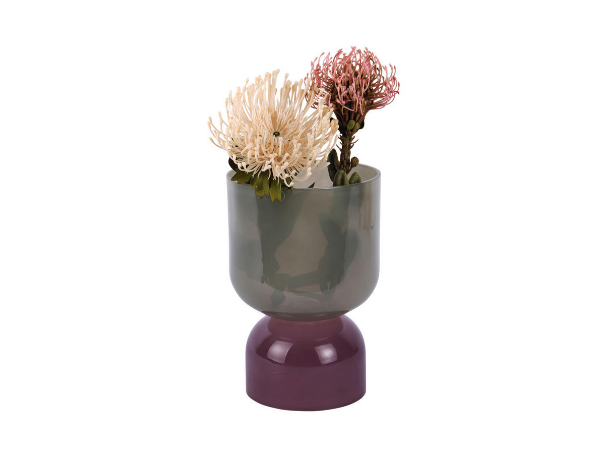 VASE Variado Colores Small - Grau/Grün - 22 cm - Grau, Glas (15/22cm) - Present Time