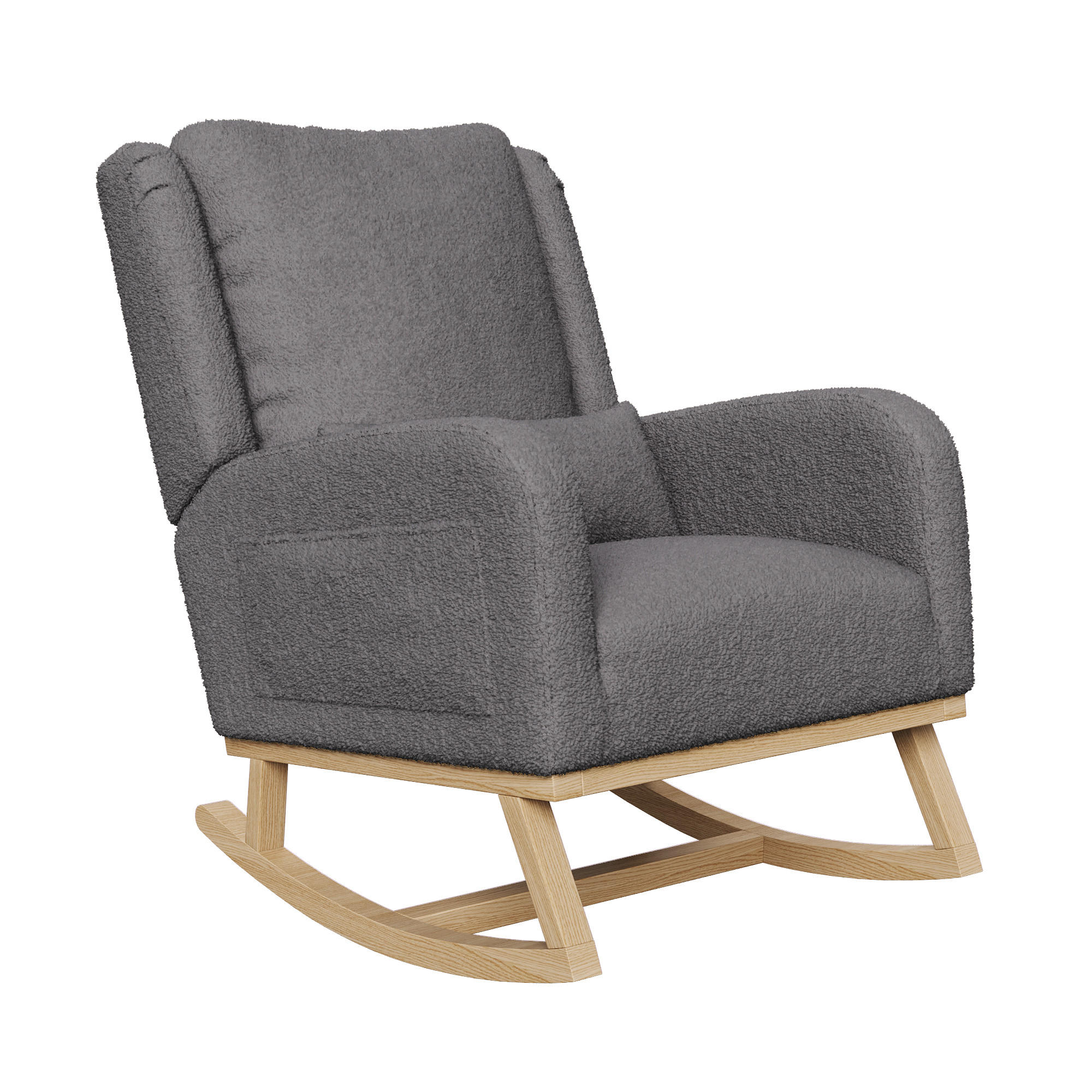 SCHAUKELSTUHL mit Kissen und Armlehnen, Relaxsessel Grau - Grau, Holz/Textil (68/96/93cm) - PARAFTA HOME