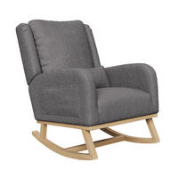 SCHAUKELSTUHL mit Kissen und Armlehnen, Relaxsessel Grau - Grau, Holz/Textil (68/96/93cm) - PARAFTA HOME