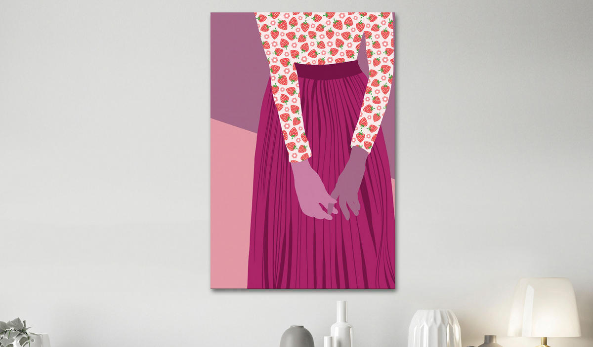 KUNSTDRUCK Rosa 60/90 cm - Pink/Lila, Textil (60/90cm) - KUNSTLOFT