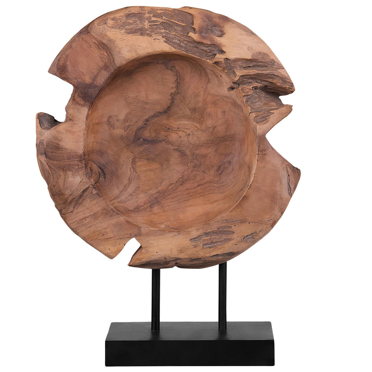 DEKOFIGUR Heller Holzfarbton Plaice Fish - Hellbraun/Schwarz, Holz (31/41/10cm) - Beliani