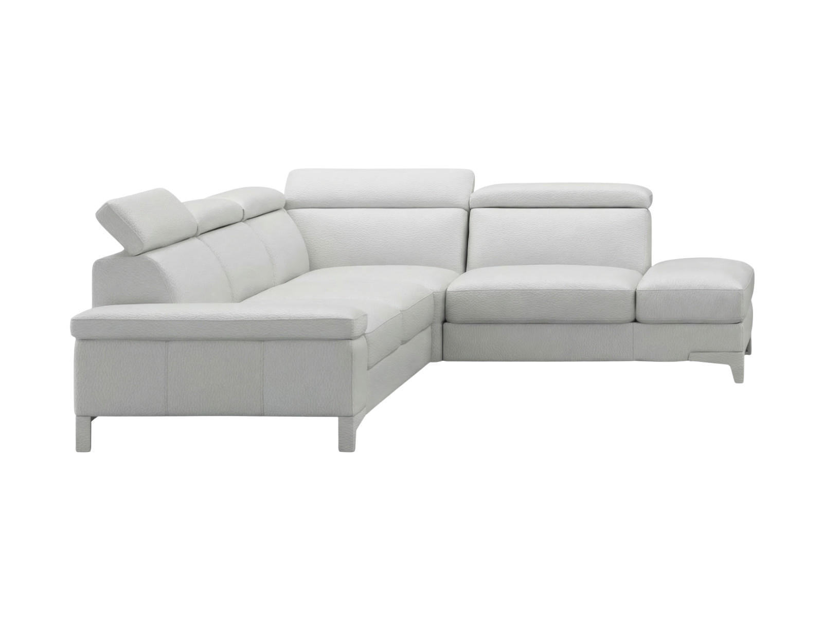 ECKSOFA Talisman Echtleder Weiß - Weiß, Leder/Metall (271/224cm)
